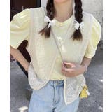 ベージュ | 春新作 透かし編みレース Vネック | ShopNikoNiko