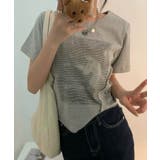 グレー | 冬新作 ロゴプリント アシンメトリー | ShopNikoNiko