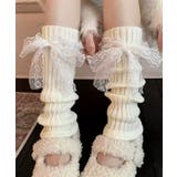 ホワイト | 冬新作 レースリボン付き リブニット | ShopNikoNiko