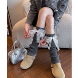 ダークグレー | 冬新作 レースリボン付き リブニット | ShopNikoNiko