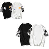 五分袖Tシャツ メンズ チェック柄袖 | shoppinggo | 詳細画像3 
