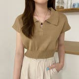 キャメル | ニット レディース 半袖 | shoppinggo