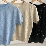 ラインストーン付 ニット メッシュ | shoppinggo | 詳細画像4 