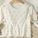 ラインストーン付 ニット メッシュ | shoppinggo | 詳細画像7 