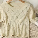 ラインストーン付 ニット メッシュ | shoppinggo | 詳細画像8 