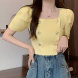 イエロー | ニット レディース 半袖 | shoppinggo