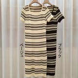 ニットワンピース ボーダー柄 ロング丈 | shoppinggo | 詳細画像2