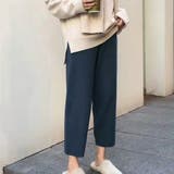 ネイビー | ニットパンツ 低身長さん向け 股上深め | shoppinggo