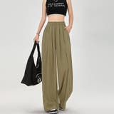 ブラウン | 夏服 ワイドパンツ サマーパンツ | shoppinggo