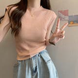 ピンク | サマーニット 後ろリボン 背中あき | shoppinggo