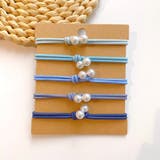 ブルー | パールヘアゴム 5本セット おしゃれ | shoppinggo