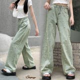 デニムパンツ パール デニムワイドパンツ | shoppinggo | 詳細画像1 