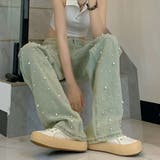 デニムパンツ パール デニムワイドパンツ | shoppinggo | 詳細画像10 