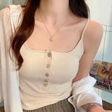 ベージュ | キャミソール カップ付 キャミタンクトップ | shoppinggo