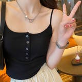 ブラック | キャミソール カップ付 キャミタンクトップ | shoppinggo