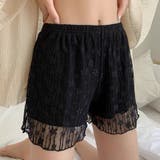 ブラック | 花柄レース ペチパンツ レース | shoppinggo