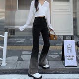 フレアパンツ デニムパンツ グラデーション | shoppinggo | 詳細画像9