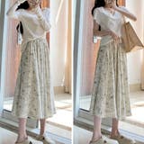 ロングスカート 花柄 水墨柄 | shoppinggo | 詳細画像6