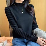 ブラック | ニットトップス レディース 長袖 | shoppinggo