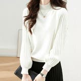 ホワイト | ニットトップス レディース 長袖 | shoppinggo