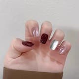 ワインレッド | ネイルチップ ショート シンプル | shoppinggo