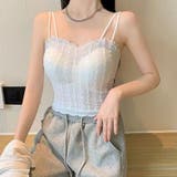 ホワイト | レースキャミソール ブラトップ ショート丈 | shoppinggo