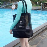ブラック | プールバッグ ビーチバッグ 2層タイプ | shoppinggo