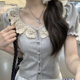 半袖 Tシャツ 刺繡クロップド丈 | shoppinggo | 詳細画像6 