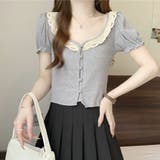 半袖 Tシャツ 刺繡クロップド丈 | shoppinggo | 詳細画像9 