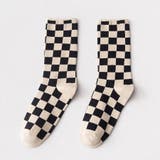ベージュブラック | 靴下 ソックス チェック柄 | shoppinggo