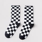 ブラックホワイト | 靴下 ソックス チェック柄 | shoppinggo