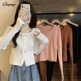 リブニット ショート丈 ラウンドネック | shoppinggo | 詳細画像1 