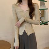 カーキ | ニットトップス セーター Vネック | shoppinggo