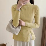 ベージュ | ニットセーター レース切り替え レディース | shoppinggo