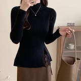 ブラック | ニットセーター レース切り替え レディース | shoppinggo