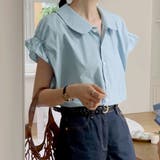ブルー | vネック ブラウス スキッパーブラウス | shoppinggo