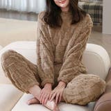 キャメル | 部屋着パジャマ ルームウェアレディース もこもこ | shoppinggo