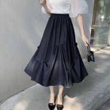 ブラック | 花 モチーフ スカート | shoppinggo