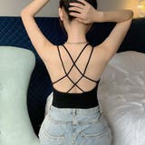ブラック | 背中あき キャミソール ショート丈 | shoppinggo