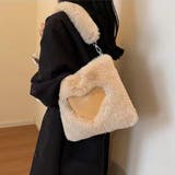 キャメル | ファーバッグ ハート ミニトートバッグ | shoppinggo