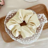 ベージュ | シュシュ ヘアゴム レース付き | shoppinggo