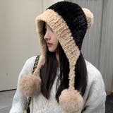 ブラック | 帽子 ポンポン ふわもこ | shoppinggo