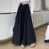 ブラック | ロングスカート Aラインスカート タックスカート | shoppinggo
