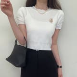 Aホワイト | 夏服 新作 サマーニットトップス | shoppinggo