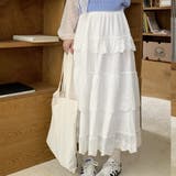 白い花柄刺繡スカート レース スカート | shoppinggo | 詳細画像12