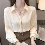 ベージュ | ブラウス ネックレス レディース | shoppinggo