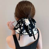 ブラック | ヘアゴム リボンシュシュ 高級感 | shoppinggo