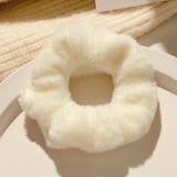 ホワイト | ヘアゴム シュシュ フワフワ | shoppinggo