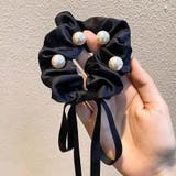 ヘアゴム リボンシュシュ パール高級感 | shoppinggo | 詳細画像3 