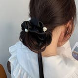 ヘアゴム リボンシュシュ パール高級感 | shoppinggo | 詳細画像6 